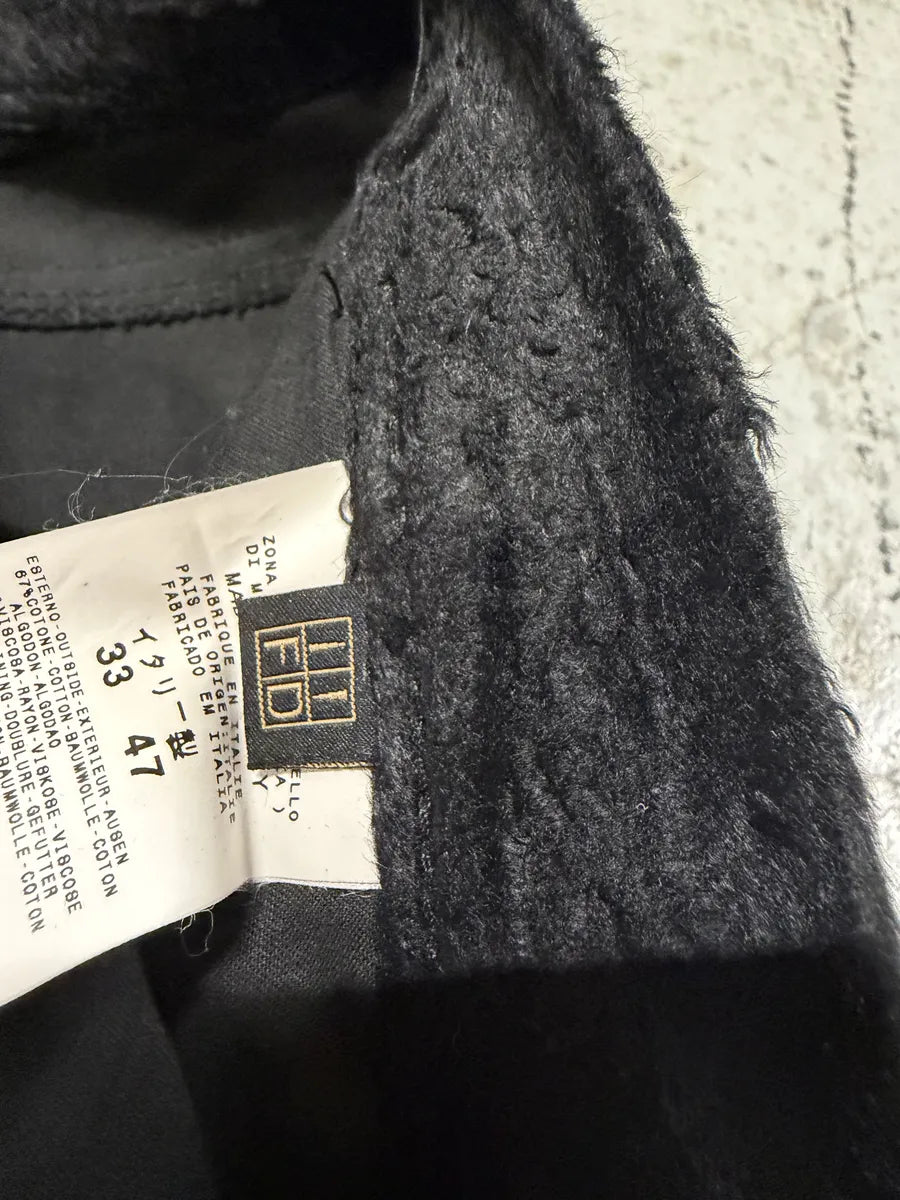 2000s Cavalli Black Faux Fur Flower Pants yxbbnKQ 10