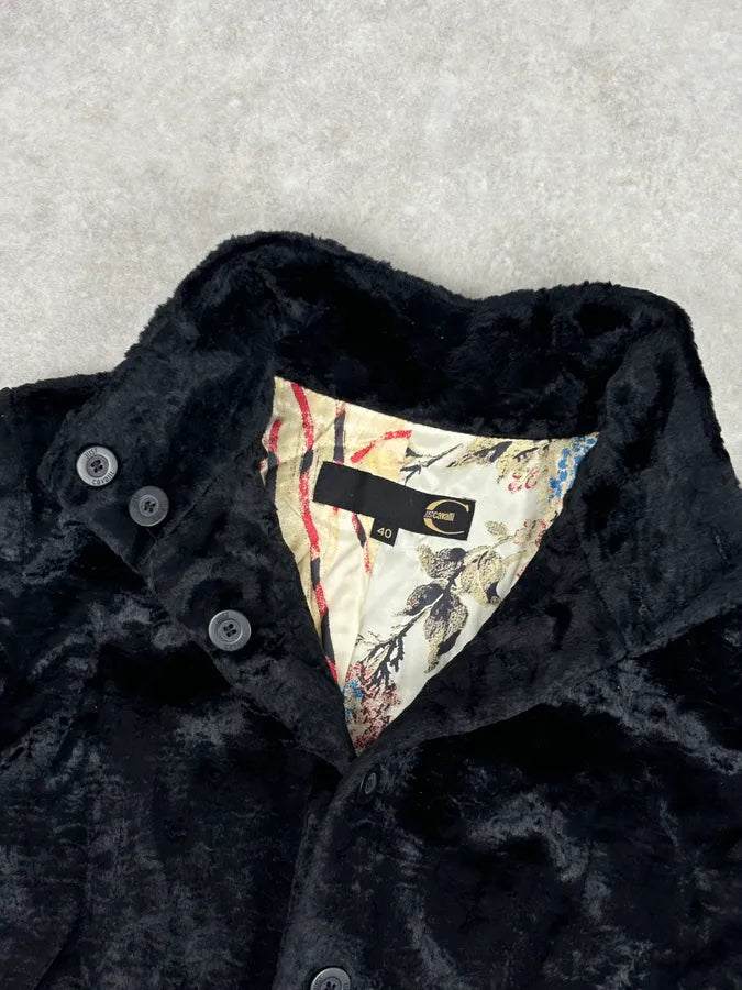 2000s Cavalli Black Faux Fur Light Jacket tAlyVJF 3