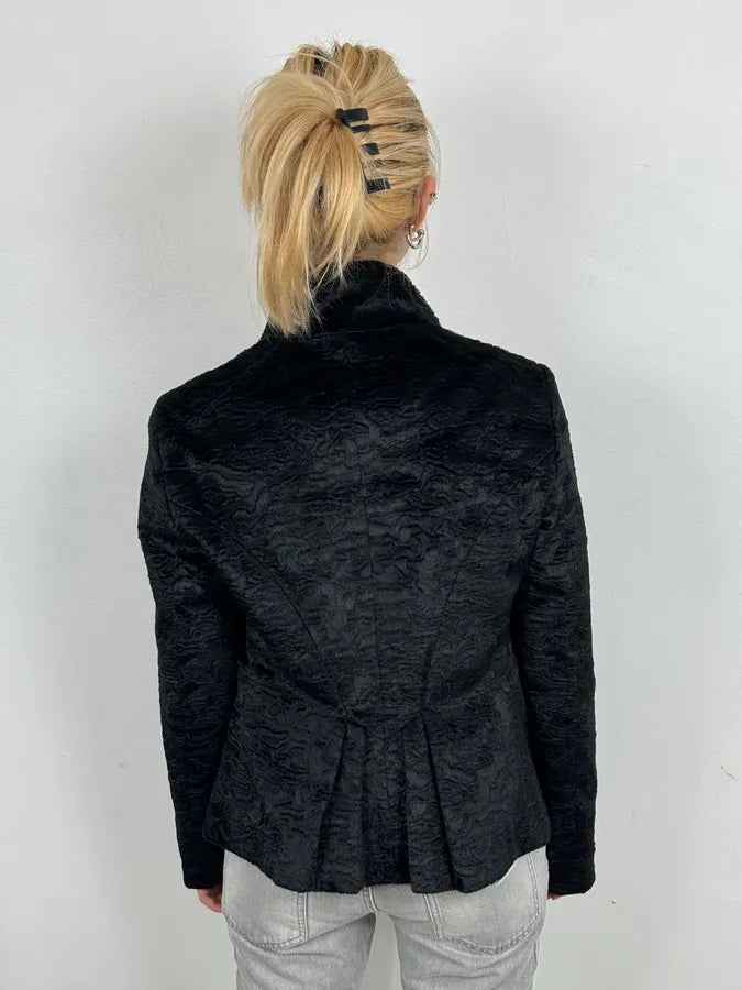 2000s Cavalli Black Faux Fur Light Jacket tAlyVJF 2