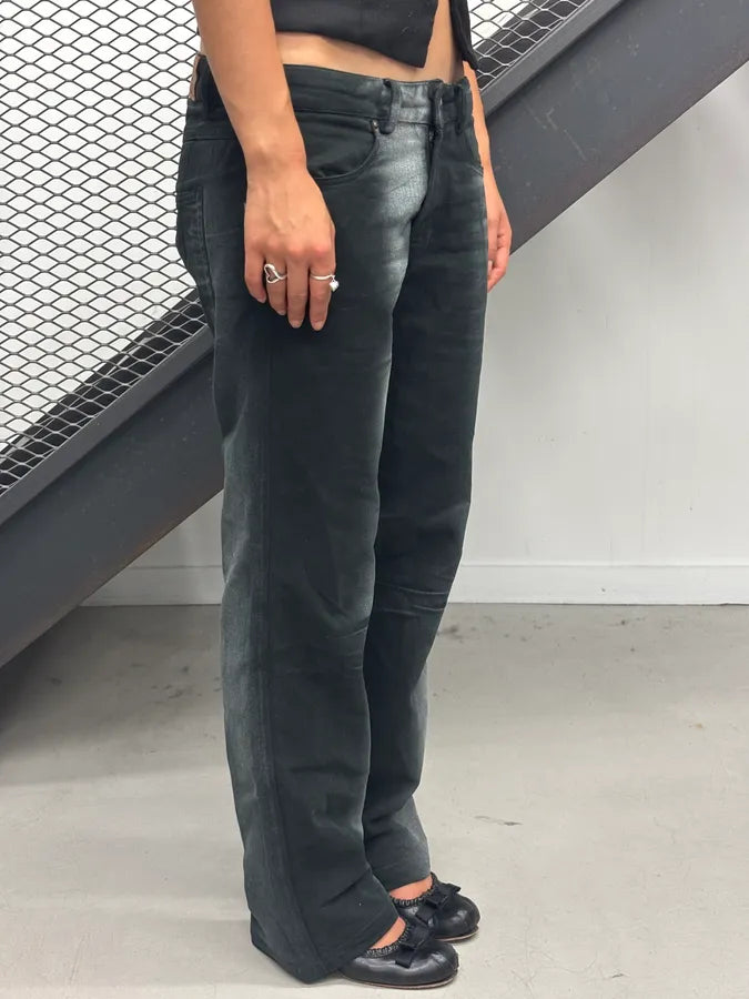 2000s Cavalli Black Flared Grey Black Faded Denim Jeans sQjUBaF 2