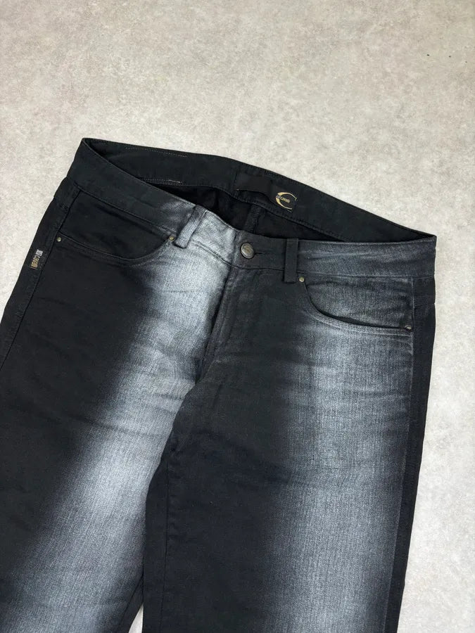 2000s Cavalli Black Flared Grey Black Faded Denim Jeans sQjUBaF 4