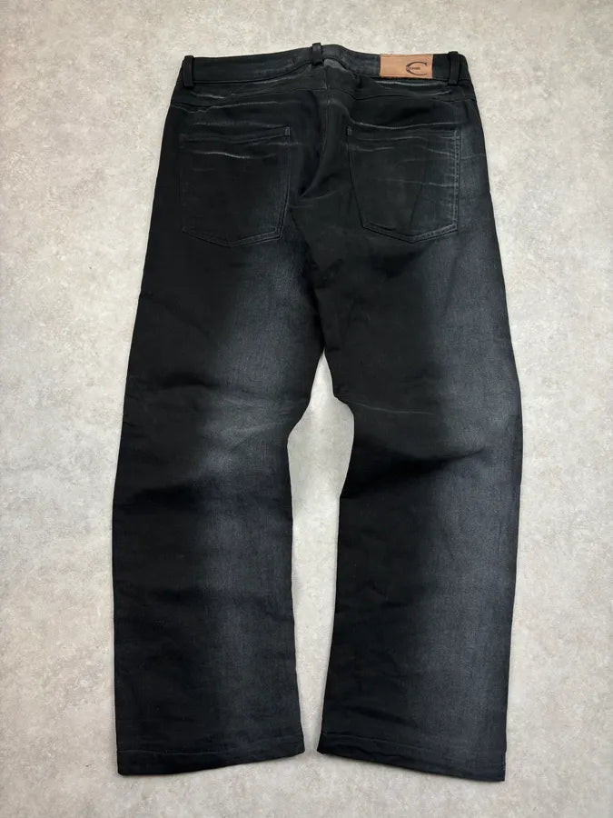 2000s Cavalli Black Flared Grey Black Faded Denim Jeans sQjUBaF 5