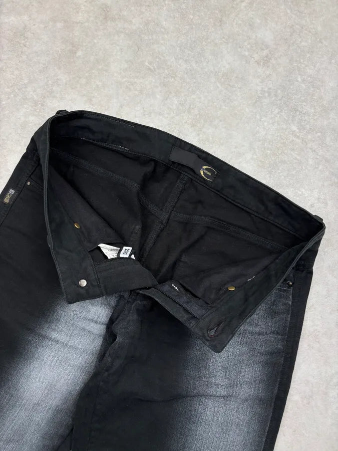 2000s Cavalli Black Flared Grey Black Faded Denim Jeans sQjUBaF 8