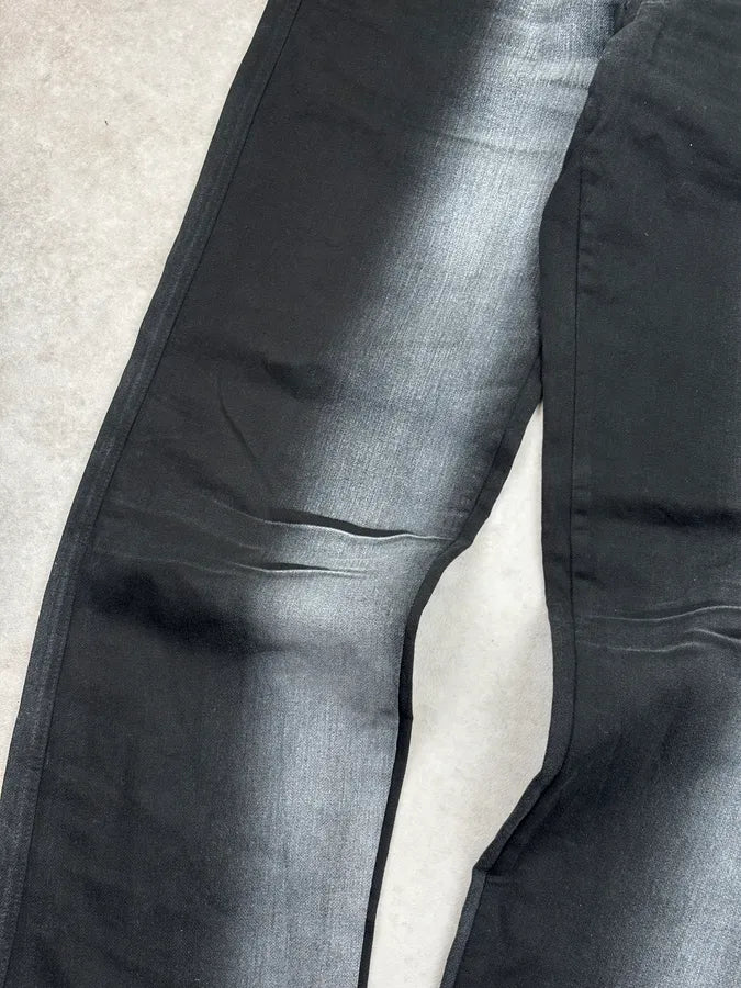 2000s Cavalli Black Flared Grey Black Faded Denim Jeans sQjUBaF 9