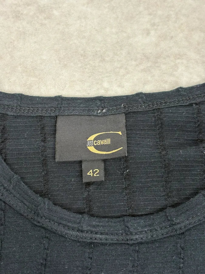 AW2003 Cavalli Black Floral Presley Tribe Longsleeve T-Shirt CUtGEnk 8