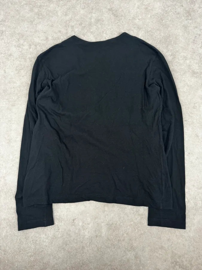 SS2007 Cavalli Black Golden Baroque Ornaments Longsleeve T-Shirt KuwZhwv 3