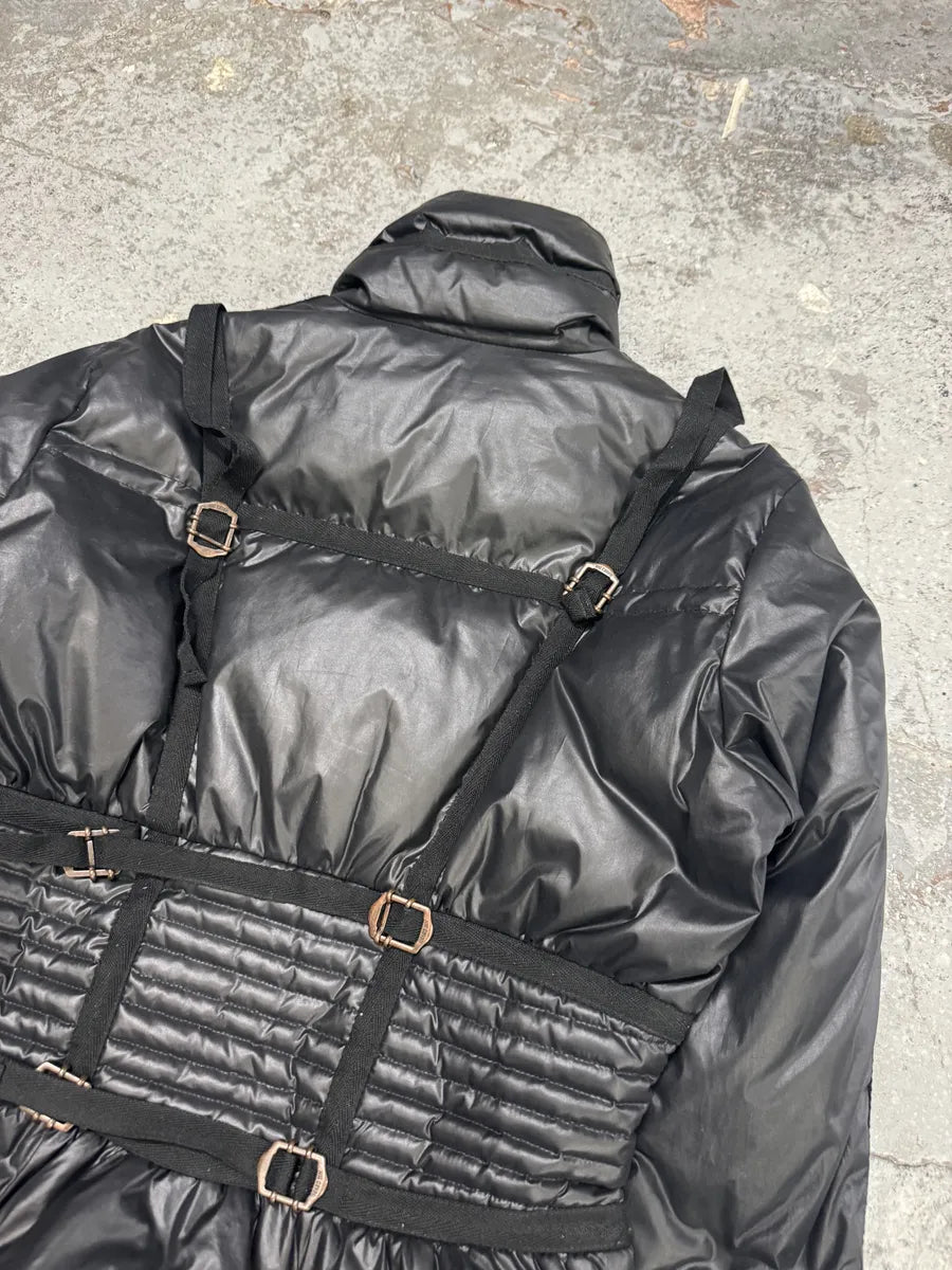 2000s Cavalli Black Harness Bondage Puffer Jacket EYACwkX 6