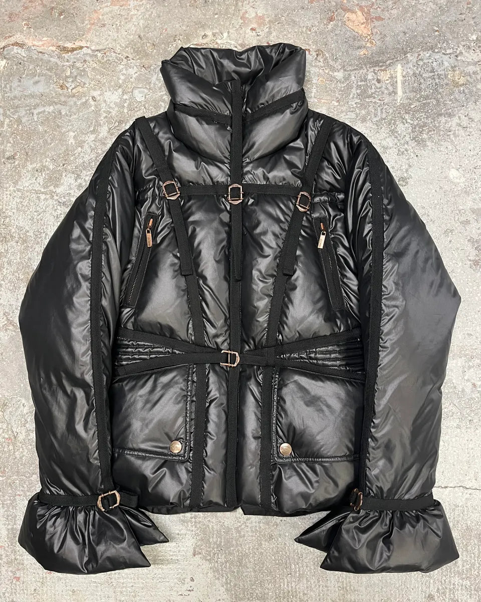 2000s Cavalli Black Harness Bondage Puffet Jacket (M) tSMdkWx 0