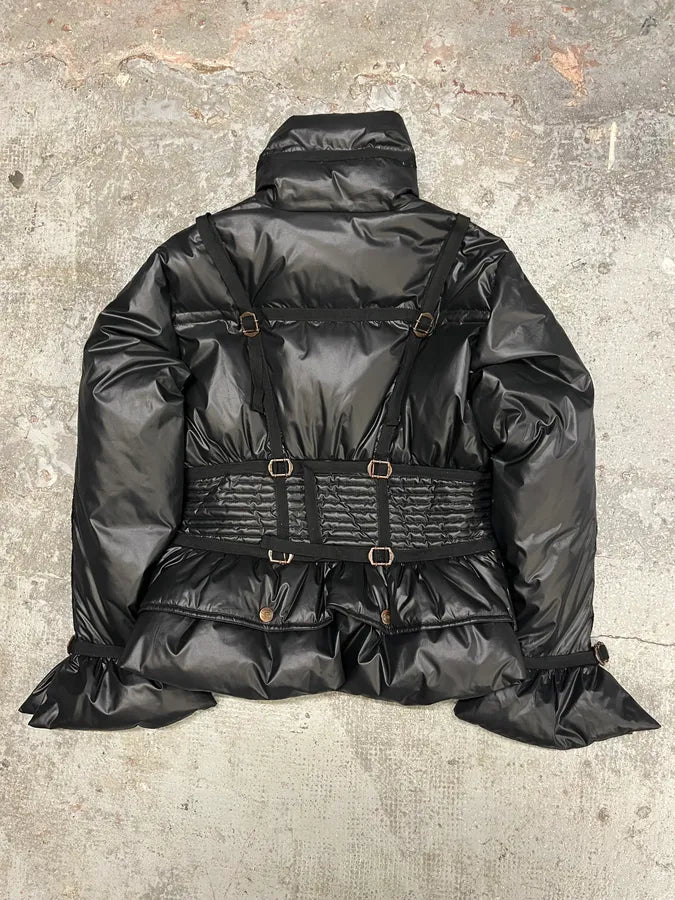 2000s Cavalli Black Harness Bondage Puffet Jacket (M) tSMdkWx 4