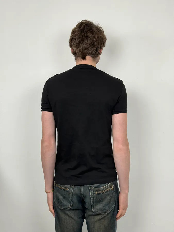 2000s Cavalli Black Henley Cargo T-Shirt cQFyGWL 2