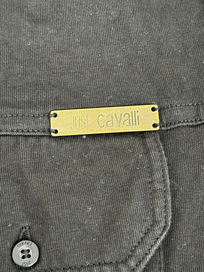 2000s Cavalli Black Henley Cargo T-Shirt cQFyGWL 6