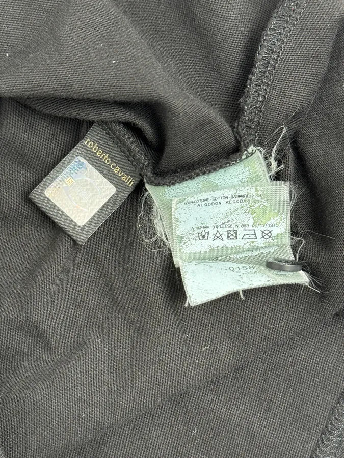 2000s Cavalli Black Henley Cargo T-Shirt cQFyGWL 8