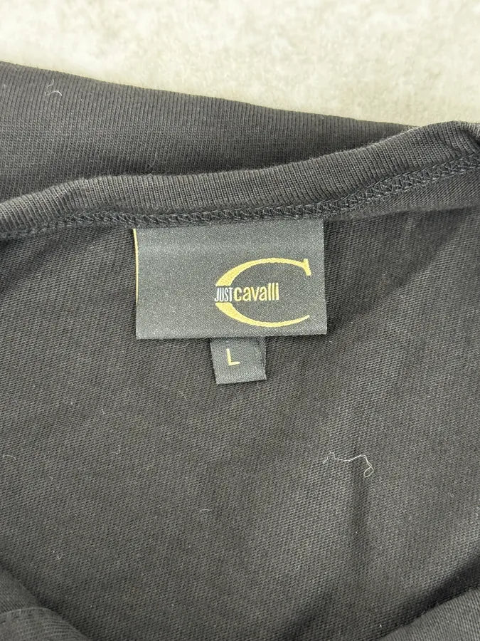 2000s Cavalli Black Henley Cargo T-Shirt cQFyGWL 9