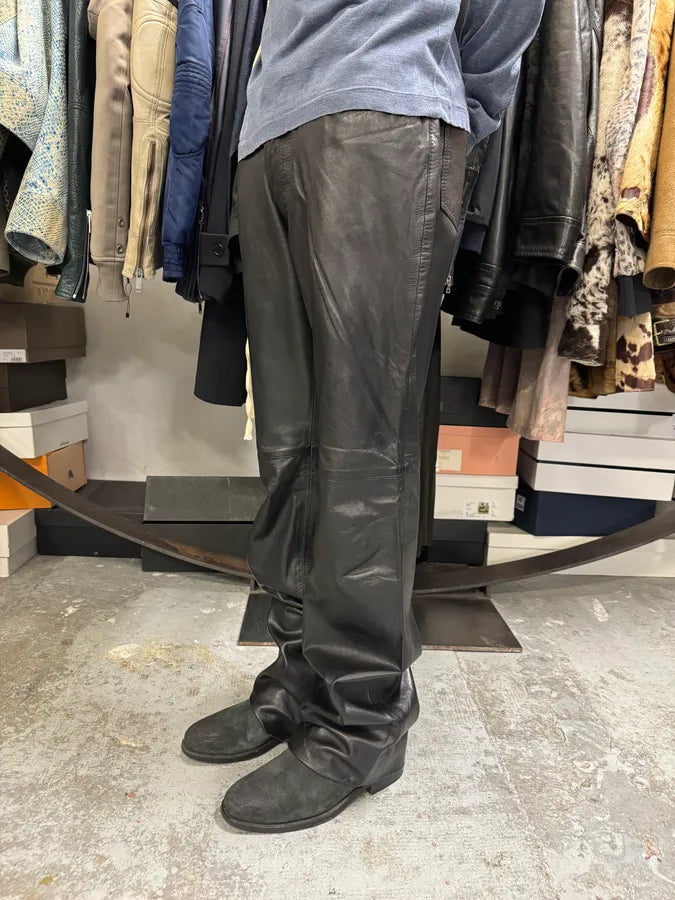 2000s Cavalli Black Leather Pants RXAVRwH 1