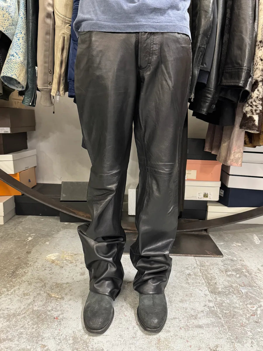 2000s Cavalli Black Leather Pants RXAVRwH 4