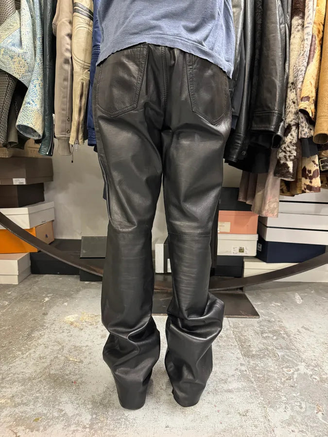 2000s Cavalli Black Leather Pants RXAVRwH 5