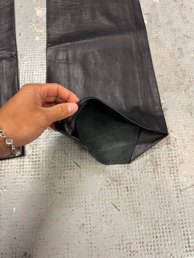 2000s Cavalli Black Leather Pants RXAVRwH 8