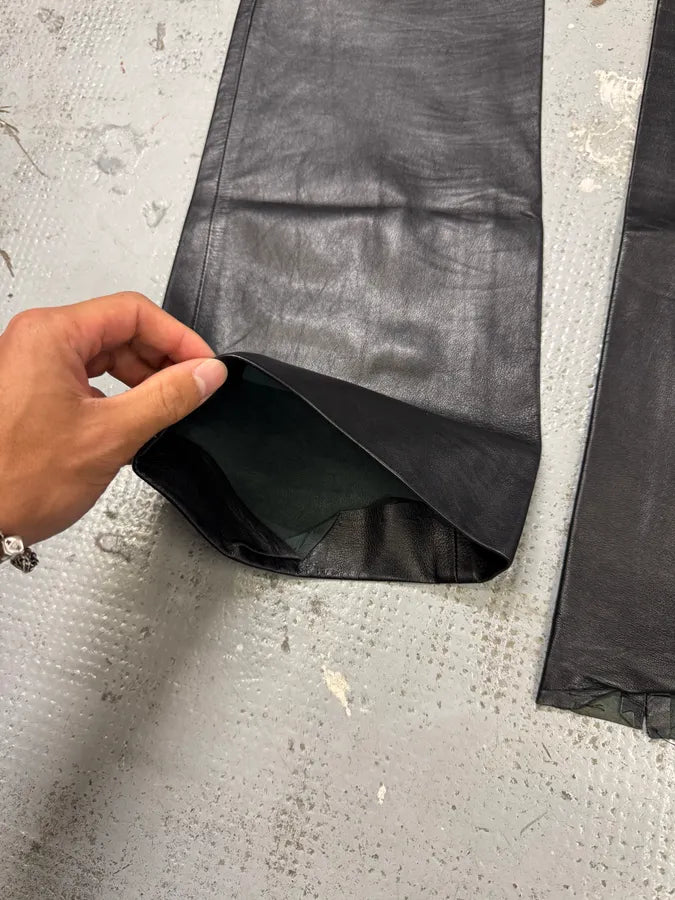 2000s Cavalli Black Leather Pants RXAVRwH 9