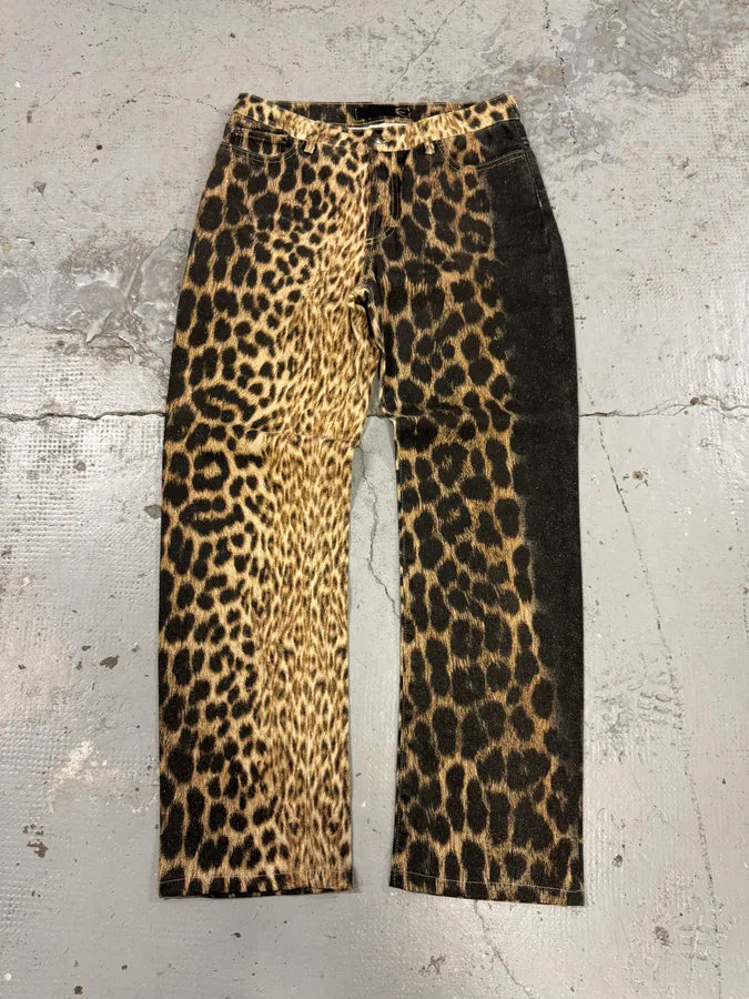 2000s Cavalli Black Leopard Pants ECglKzV 0
