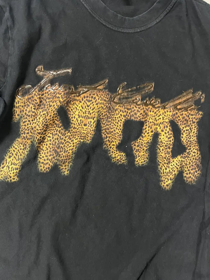 2000s Cavalli Black Leopard Print Graphic Longsleeves zAZmrqO 5