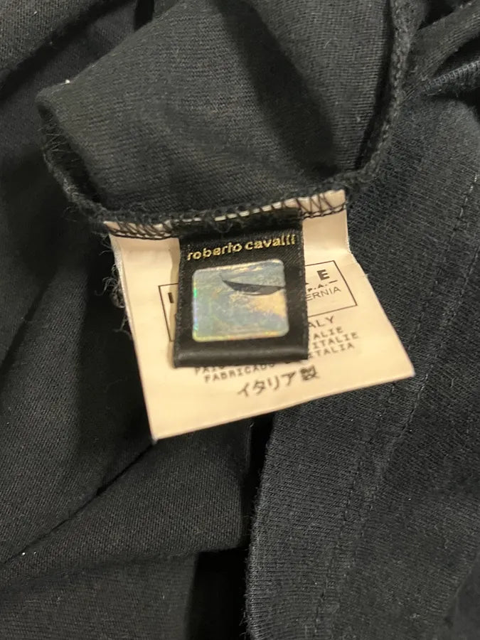 2000s Cavalli Black Leopard Print Graphic Longsleeves zAZmrqO 8