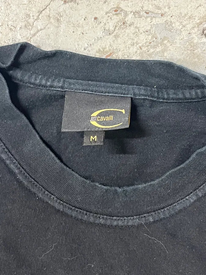 2000s Cavalli Black Leopard Print Graphic Longsleeves zAZmrqO 7