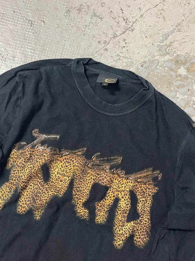 2000s Cavalli Black Leopard Print Graphic Longsleeves zAZmrqO 3