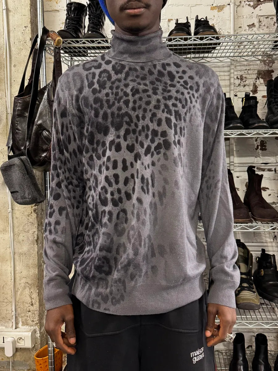 2000s Cavalli Black Leopard Turtleneck whCokjc 1