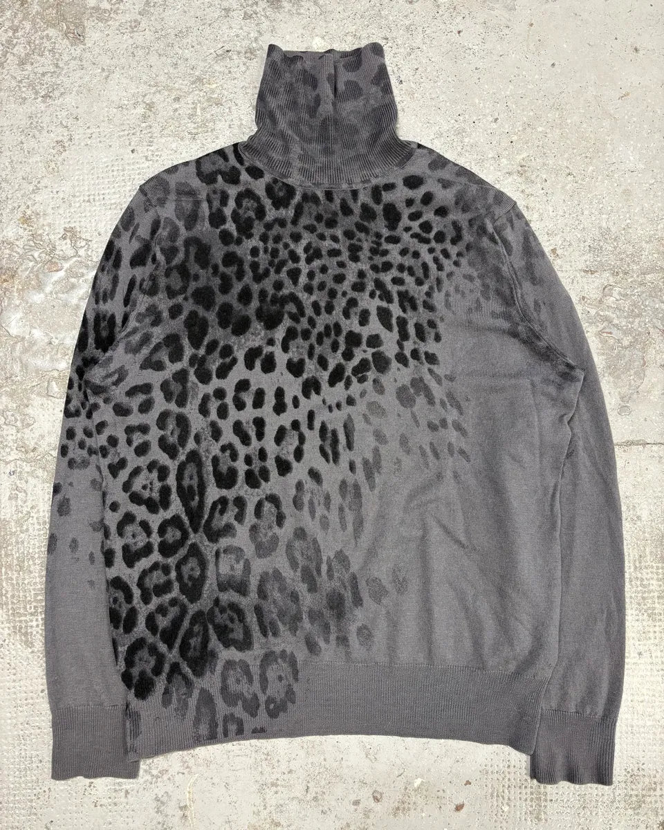 2000s Cavalli Black Leopard Turtleneck whCokjc 0