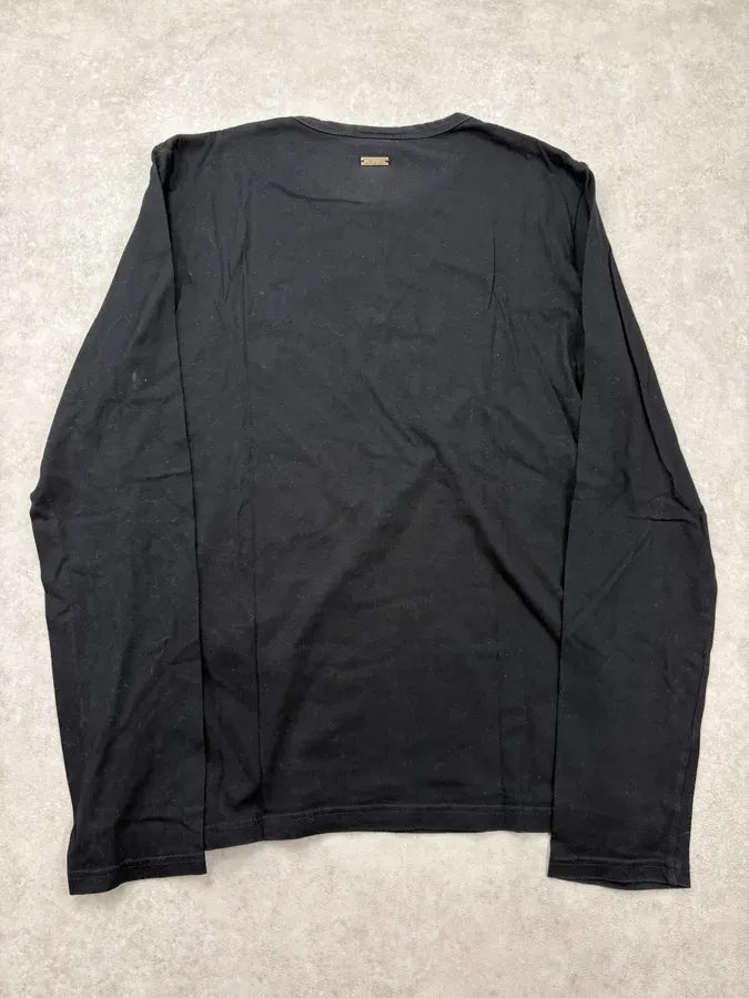 2000s Cavalli Black Lion Head Embroidered Longsleeves T-Shirt jTEpFEC 5