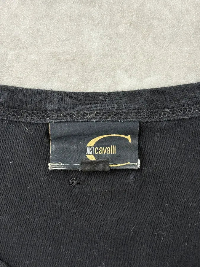 2000s Cavalli Black Lion Head Embroidered Longsleeves T-Shirt jTEpFEC 9