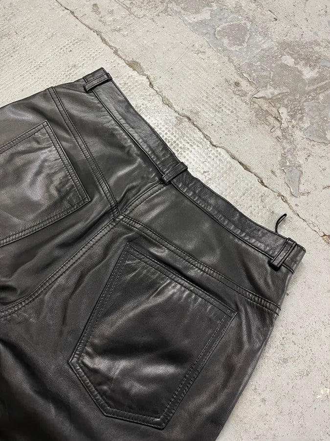 2000s Cavalli Black Minimalist Leather Pants zrUgHxa 8