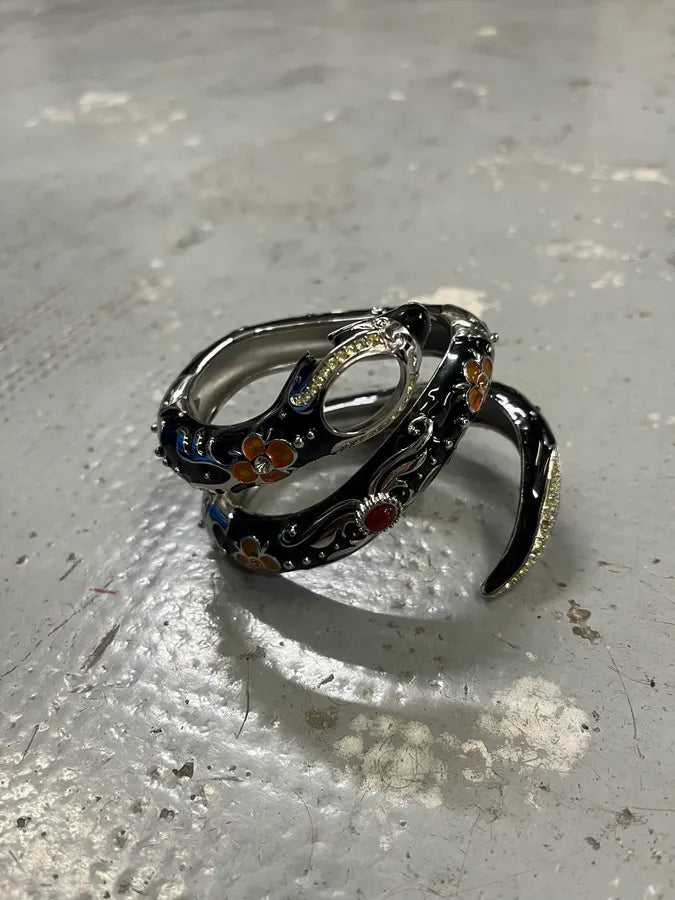 2000s Cavalli Black Ornament Snake Bracelet Watch jRglXwp 4