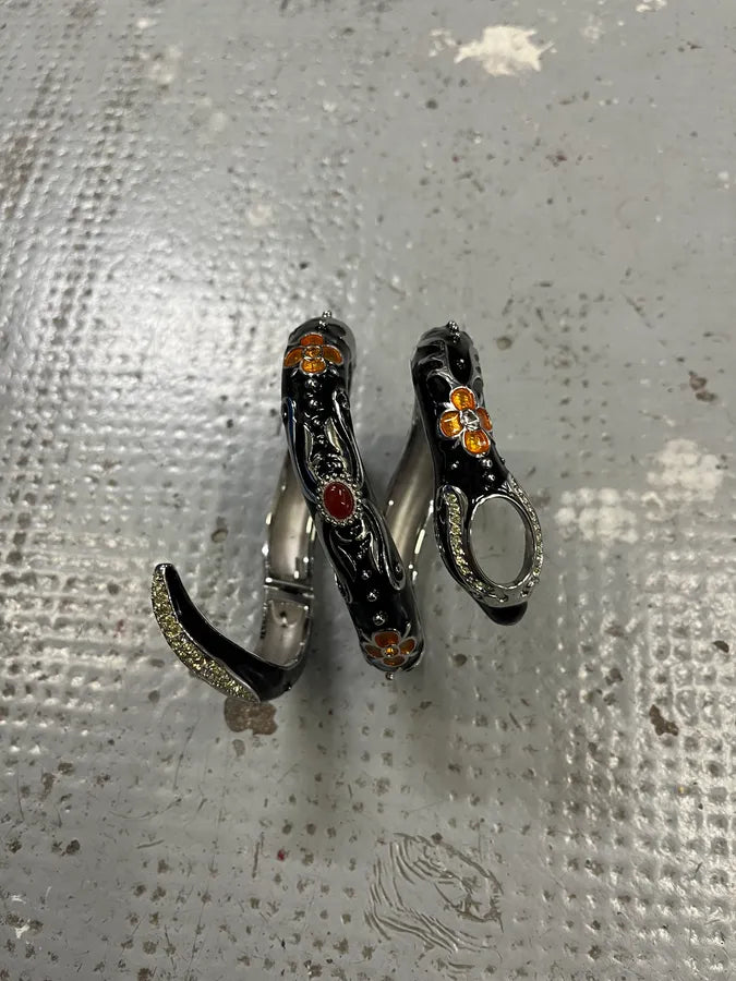 2000s Cavalli Black Ornament Snake Bracelet Watch jRglXwp 5