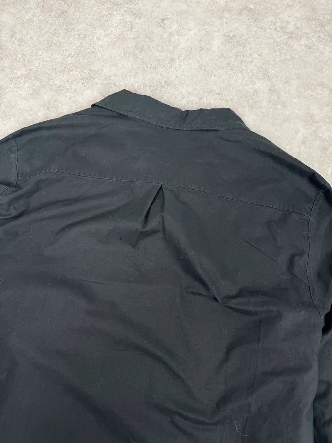 2000s Cavalli Black Palm Tree Graphic Lace-Up Shirt GnIfeCJ 5