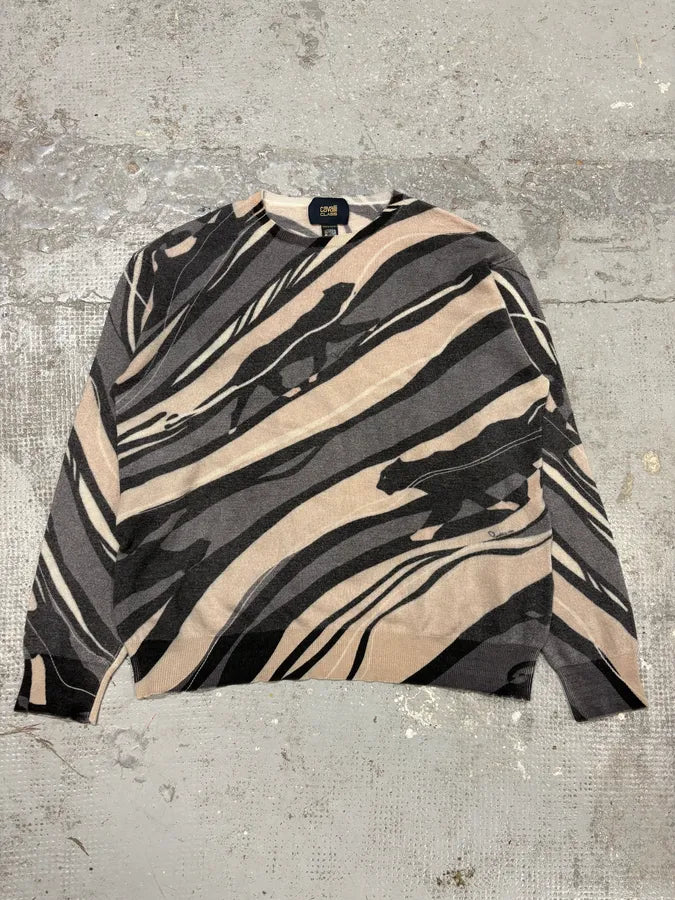 2000s Cavalli Black Panther Wool Environment Sweater wbMyxHB 0