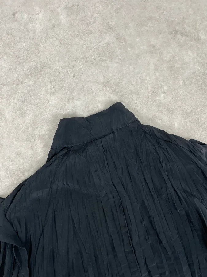 2000s Cavalli Black Pleats Minimalist Shirt DNAgUBh 5