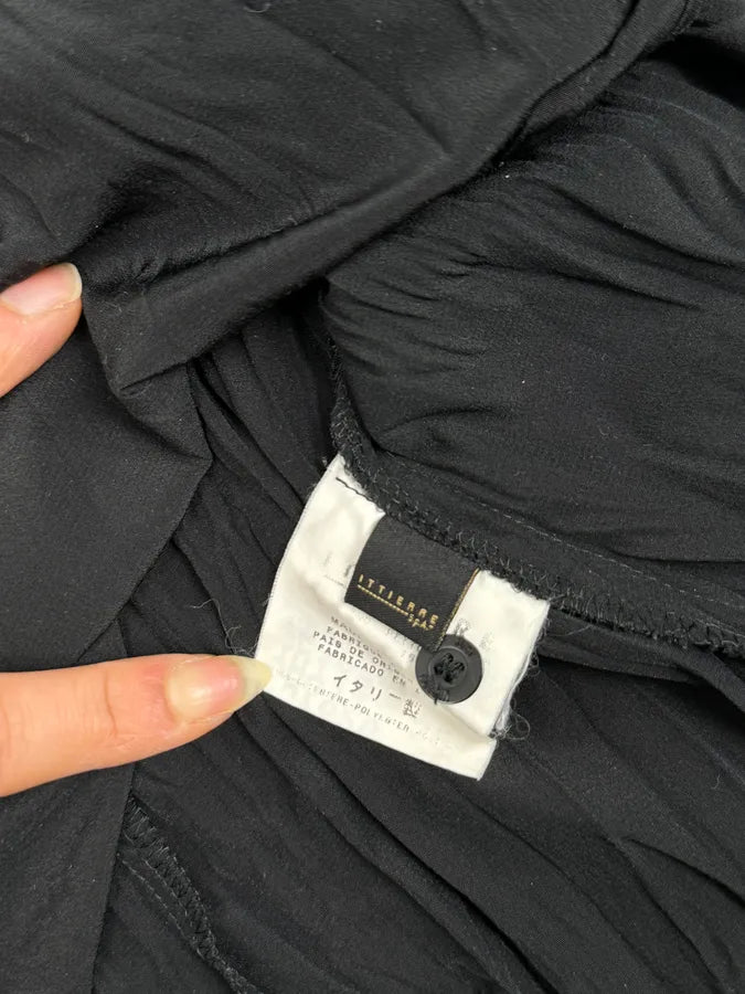 2000s Cavalli Black Pleats Shirt XMLOkYc 6