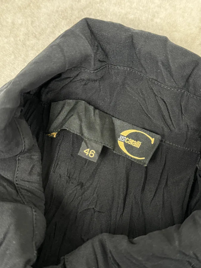 2000s Cavalli Black Pleats Shirt XMLOkYc 7