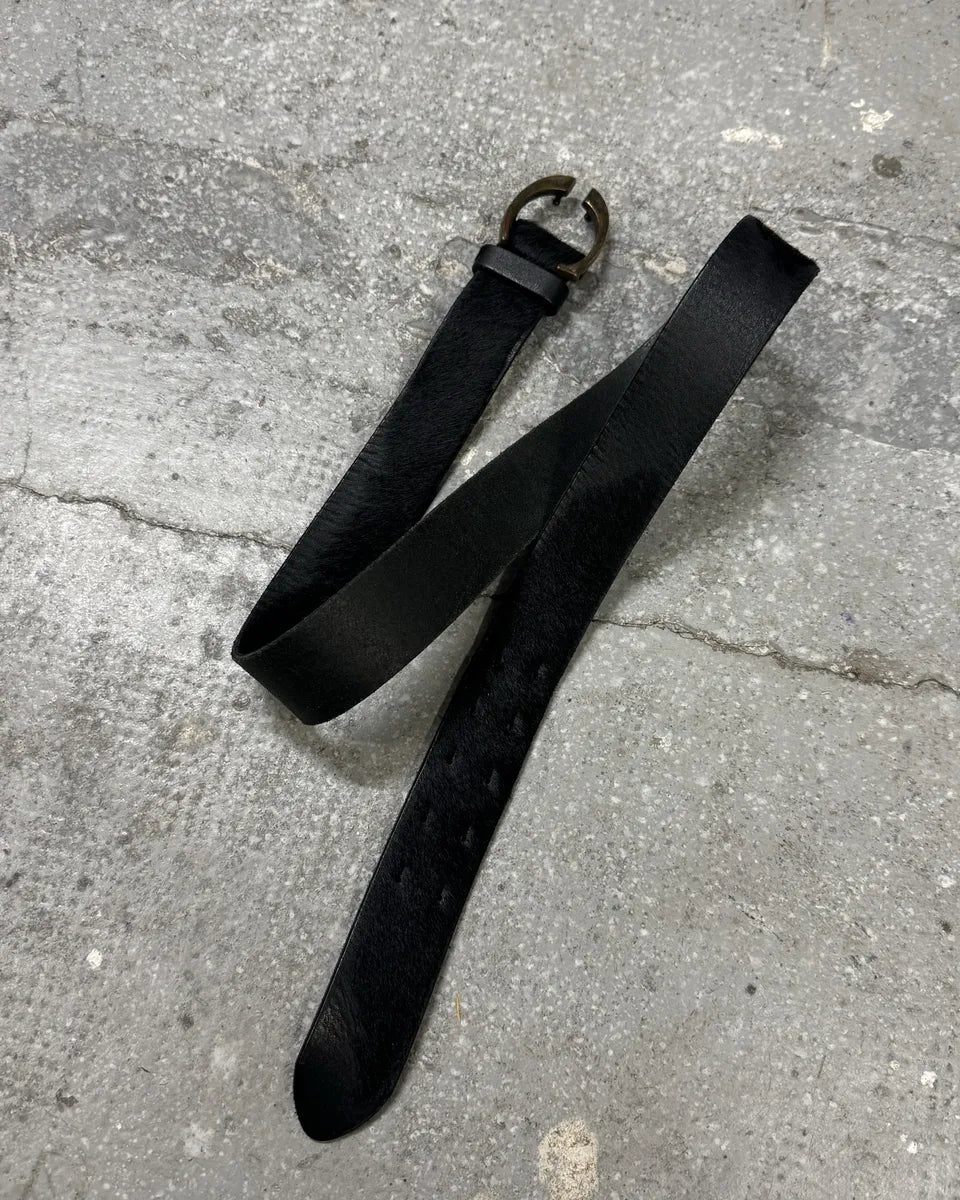 2000s Cavalli Black Pony Hair Leather Belt (OS) 1
