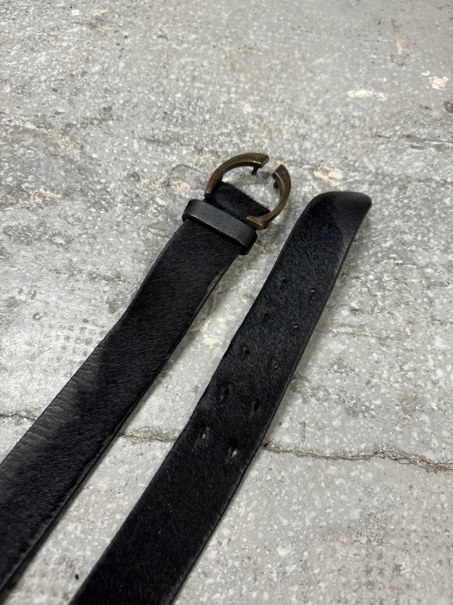 2000s Cavalli Black Pony Hair Leather Belt (OS) 3