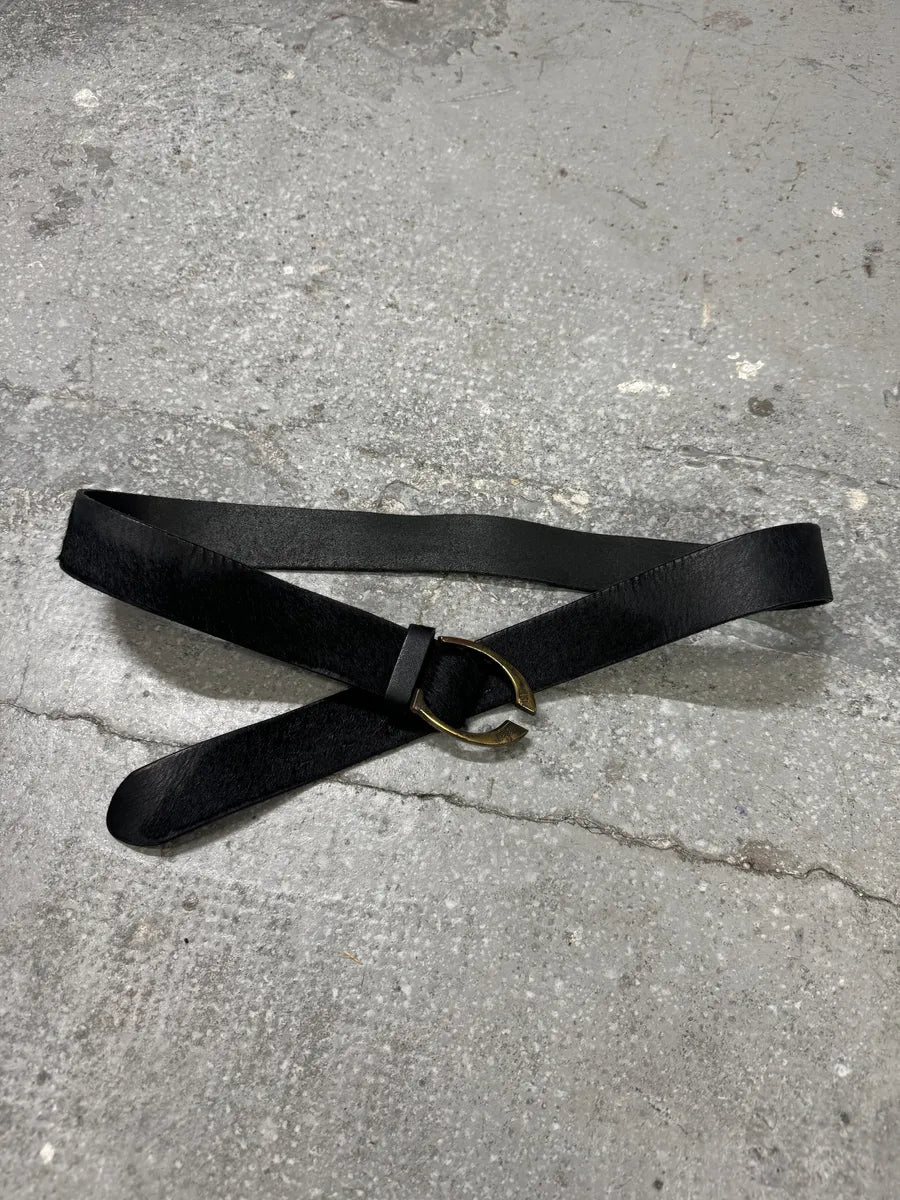2000s Cavalli Black Pony Hair Leather Belt (OS) 7
