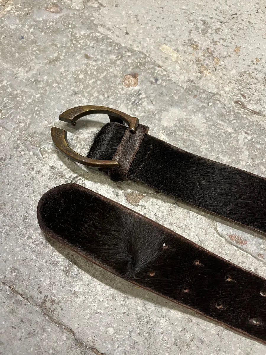 2000s Cavalli Black Pony Hair Leather Belt (OS) iPPeXCB 4