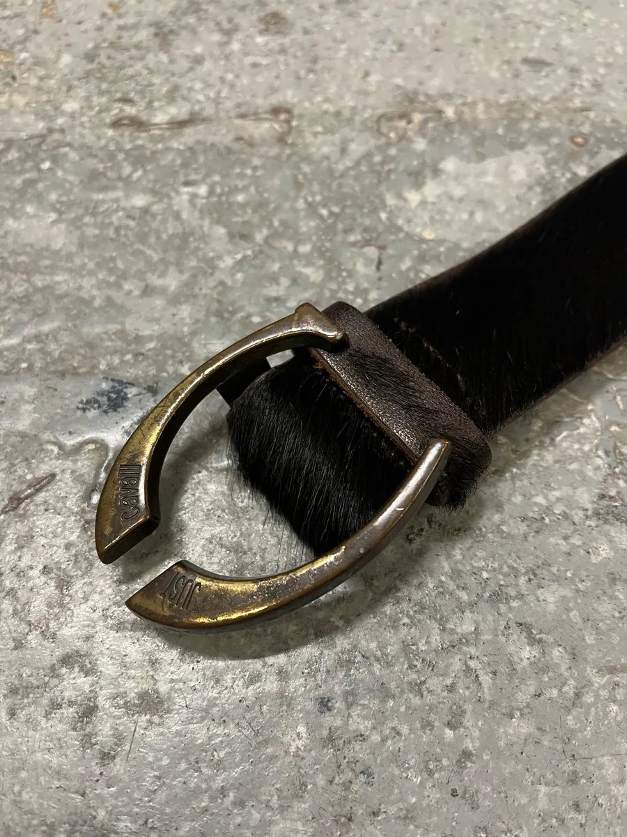 2000s Cavalli Black Pony Hair Leather Belt (OS) iPPeXCB 5