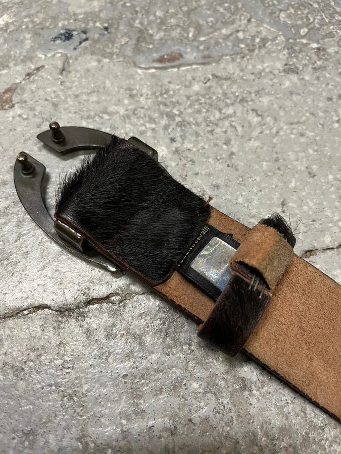 2000s Cavalli Black Pony Hair Leather Belt (OS) iPPeXCB 8