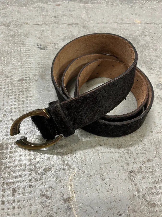 2000s Cavalli Black Pony Hair Leather Belt (OS) uyrooSi 3