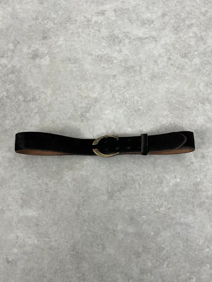 2000s Cavalli Black Pony Hair Leather Belt xSyyyHt 2