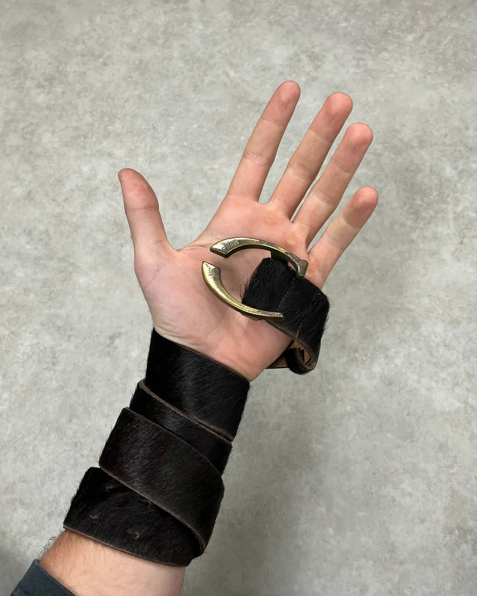 2000s Cavalli Black Pony Hair Leather Belt xSyyyHt 0