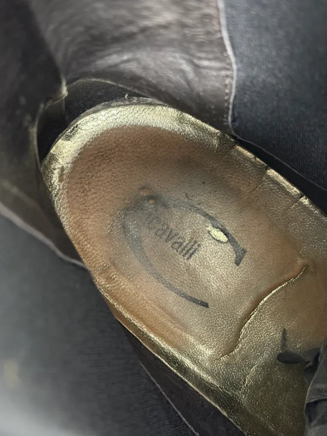 2000s Cavalli Black Python Leather Boots lpSollT 9