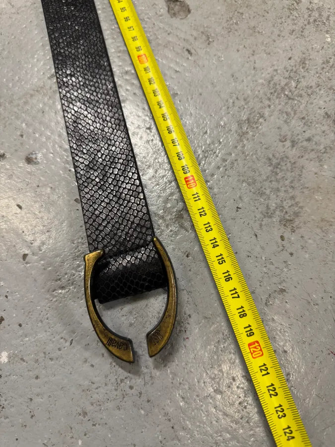 2000s Cavalli Black Snakeskin Effect Leather Belt BHsFeRh 5